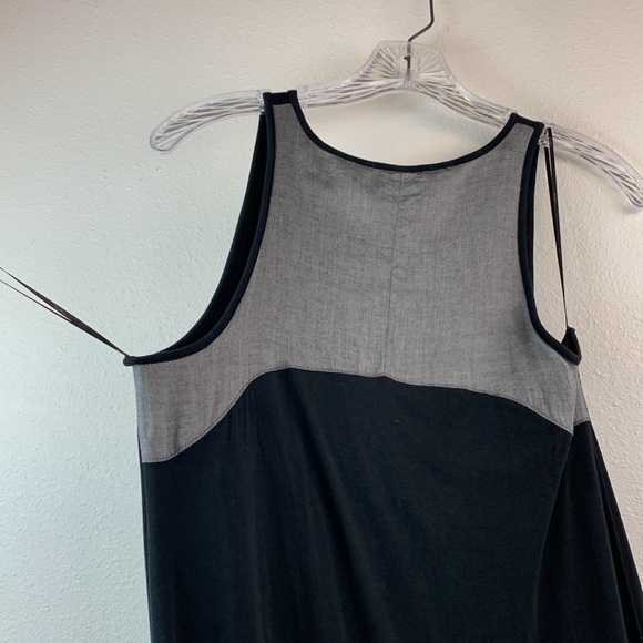 Vince sleeveless tank style jersey knit maxi dress, chambray block back (flaws) - Picture 4 of 13